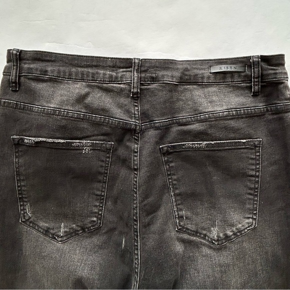 RISEN Jeans Distressed Black Denim Ankle Skinny Style XRDP1004 Women’s Size 2XL - Picture 6 of 7